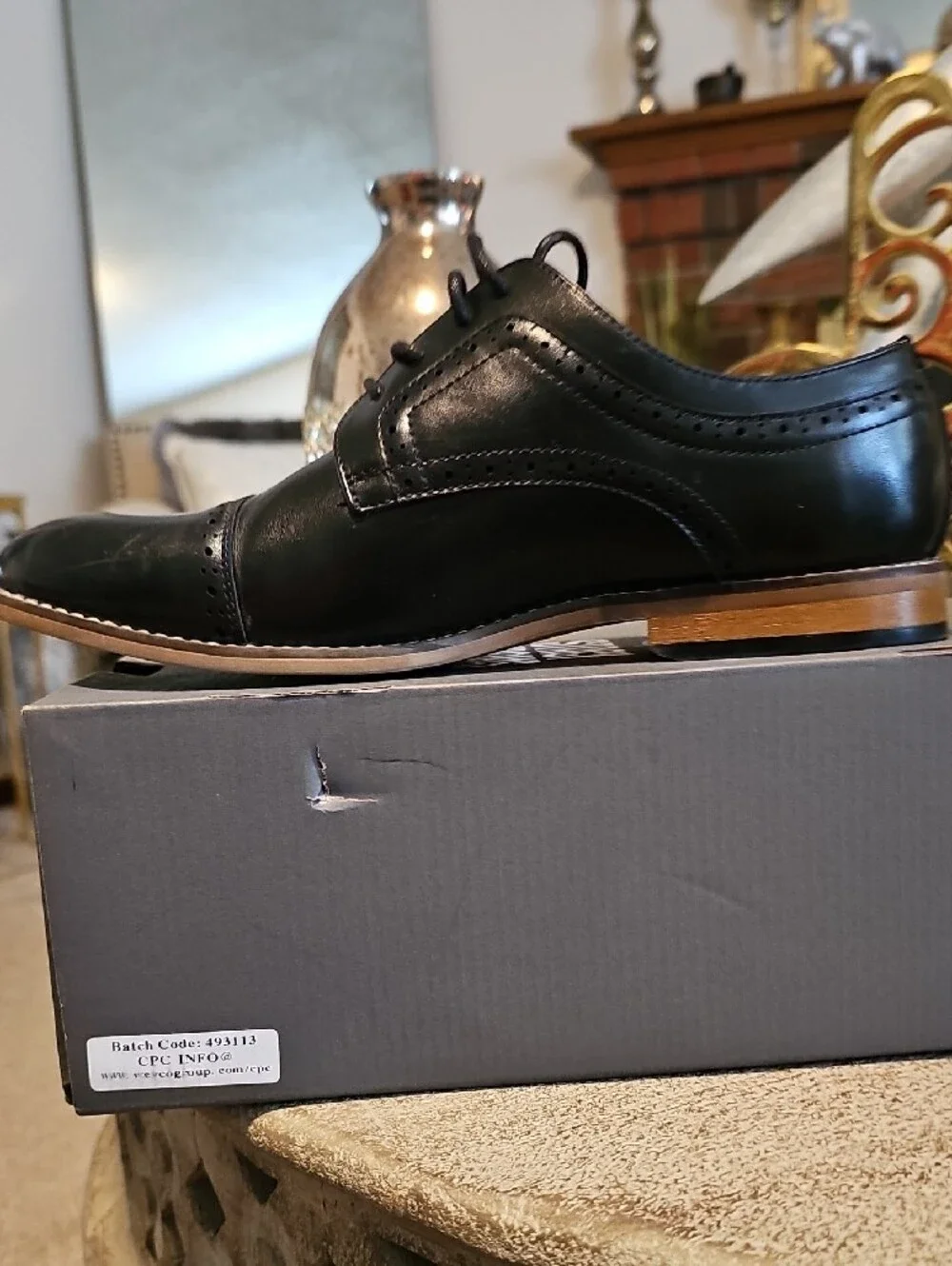 Stacy Adams Black Leather Oxford Dress Shoes